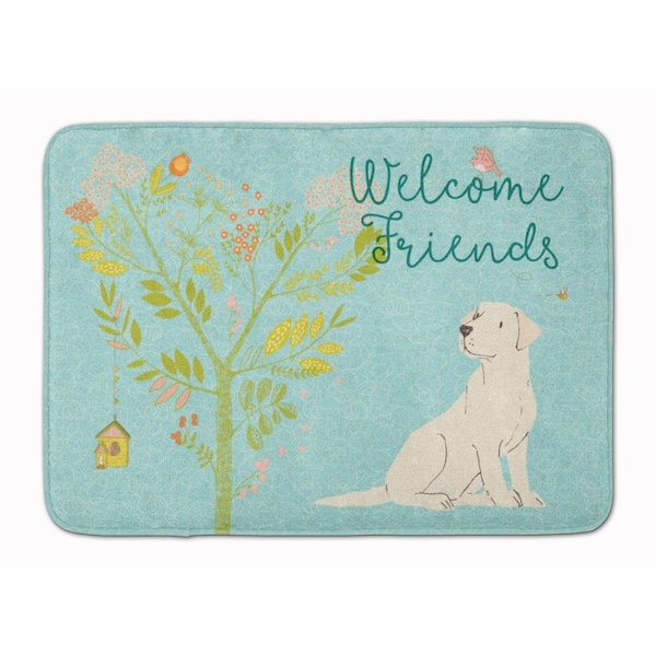 Carolines Treasures Welcome Friends Yellow Labrador Retriever Machine Washable Memory Foam Mat BB7596RUG - main